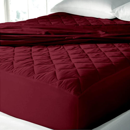 Cotton Quilted Waterproof Mattress Cover - Fitted with Fine Elastic Grip for Secure Fit - For Comfy Sleep | Export Quality