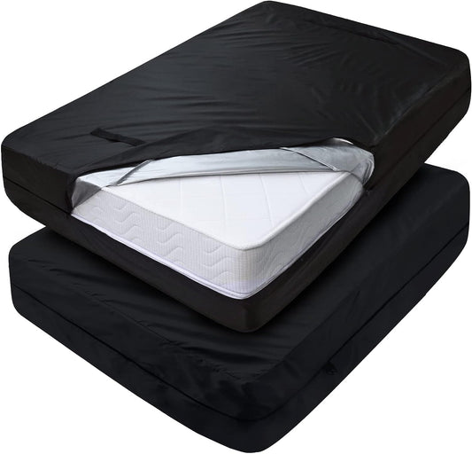 Dual Side 100% Waterproof Zip Enclosed Mattress Cover | Bed Bug Proof - Choose Size - 100% All Sides Waterproof Mattress Protector | All Sizes Available - 6 Sided Waterproof Safety