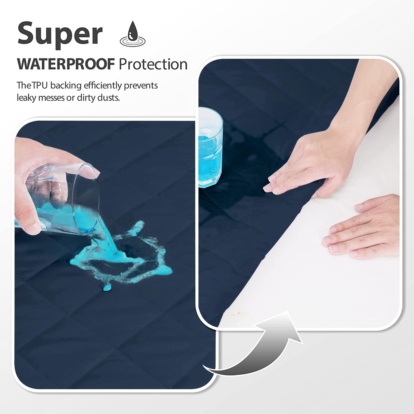 Cotton Quilted Waterproof Mattress Cover - Fitted with Fine Elastic Grip for Secure Fit - For Comfy Sleep | Export Quality