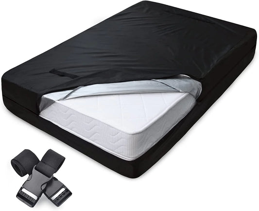 Zipper Waterproof Mattress Protector 6-Sided Protection Mattress Cover Single  Size Double Bed Black Coat Parachute Stuff